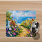  Beach mouse pad with vibrant ocean floral design. Personalized option available. Smooth surface, non-slip backing.